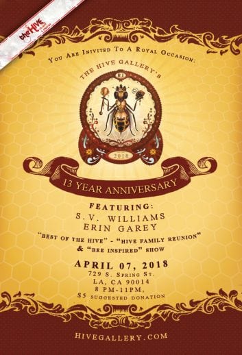 April 2018- Hive 13 Year Anniversary Show! postcard
