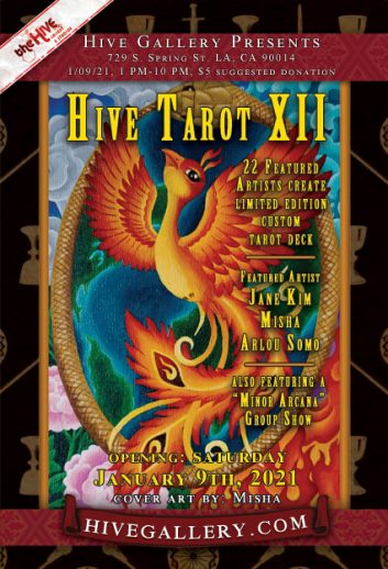 Hive Tarot 12- Opening January 9th postcard