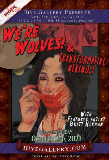 “We’re Wolves” + Brett Herman + Transformative Werewolf show! postcard