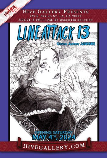 LINE ATTACK 13- All Line Art show! postcard