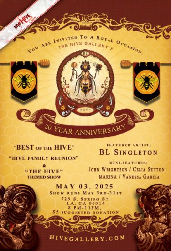 Hive 20 Year Anniversary! Opens May 3rd postcard